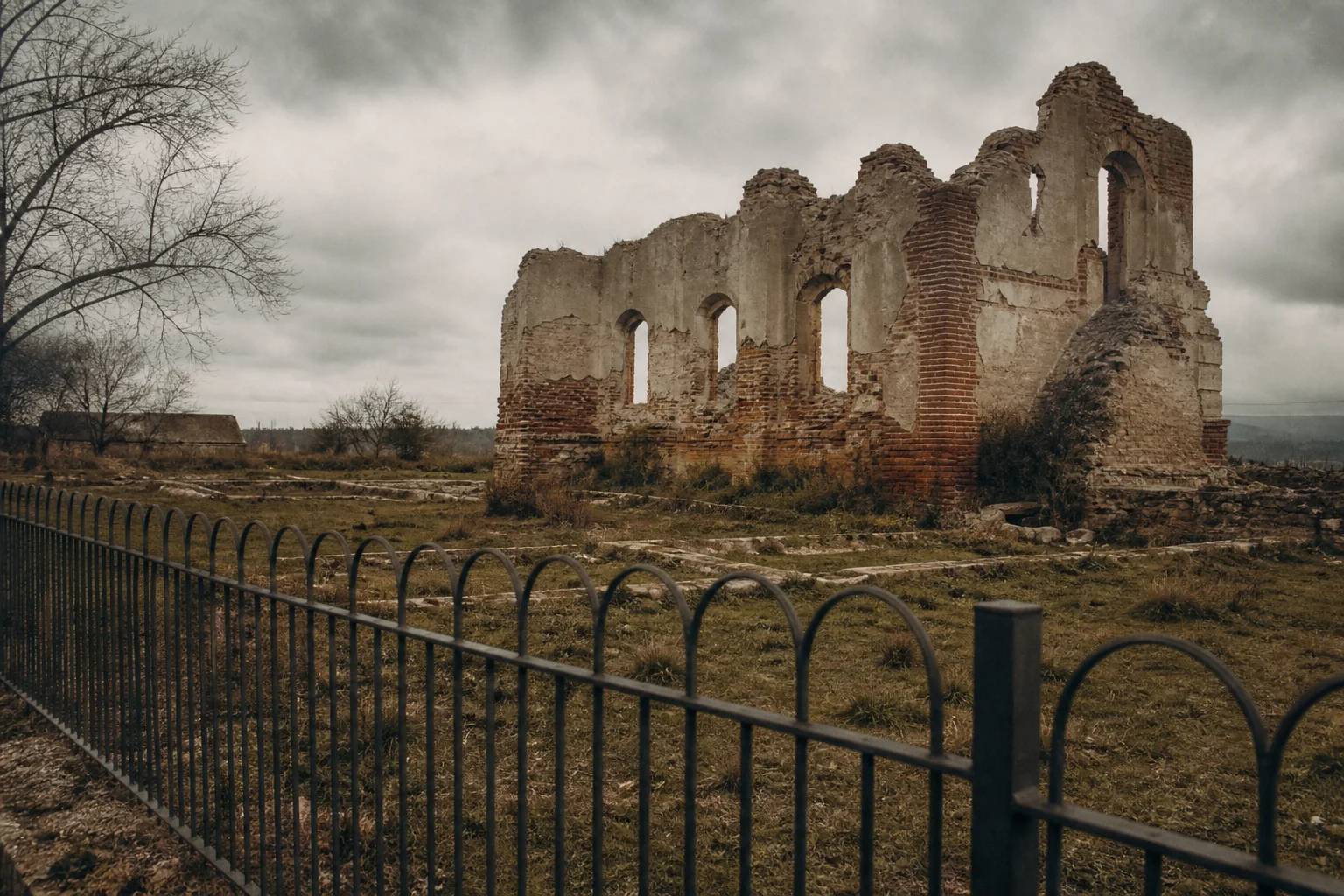 Recreación de las ruinas de Polvoranca vistas desde su cerramiento